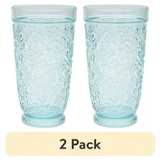 24-Ounce Embossed Tritan Ditsy Tall Tumbler Drinking Glass Home 2 Pack