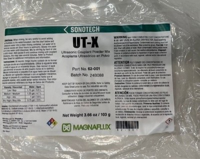 Sonotech ut-x ultrasonic couplant powder mix 62-001 makes 1 gallon