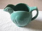 Vintage  McCoy Pottery Aqua Green Bird Pitcher 1940'S
