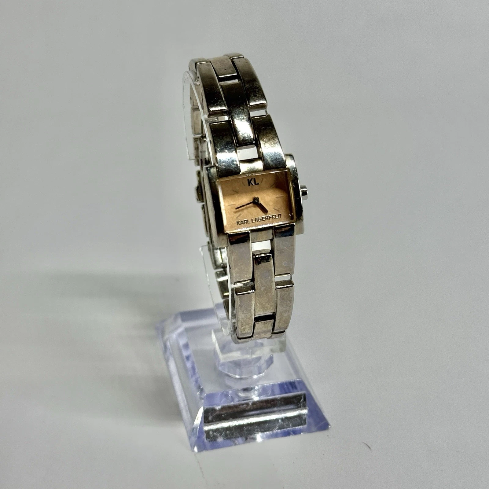KARL LAGERFELD Y150-5040 Analog Silver Tone Women Vintage Watch W547 *WORKING