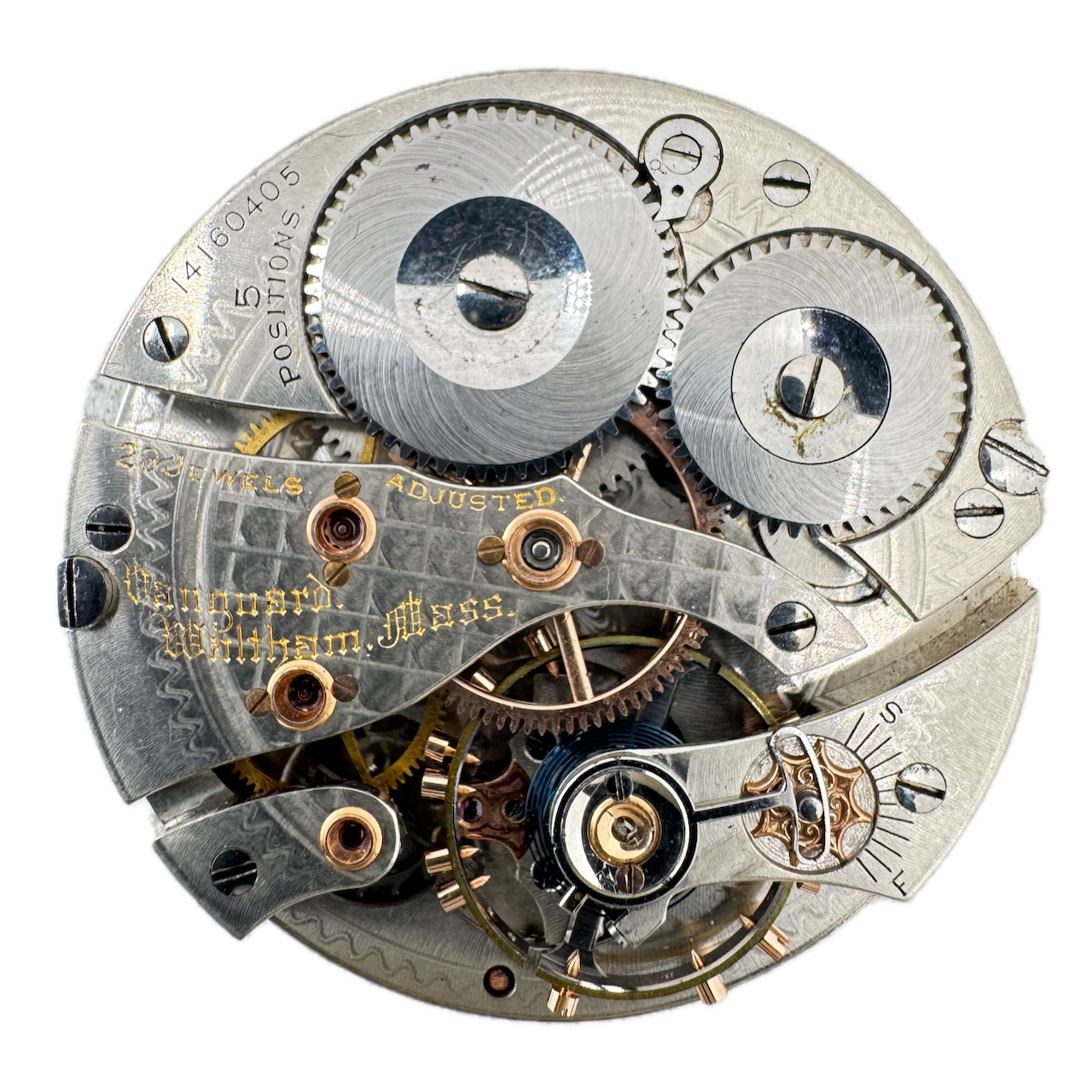 Antique 16s Waltham Canadian Dial 23j Railroad Pocket Watch Movement Vanguard