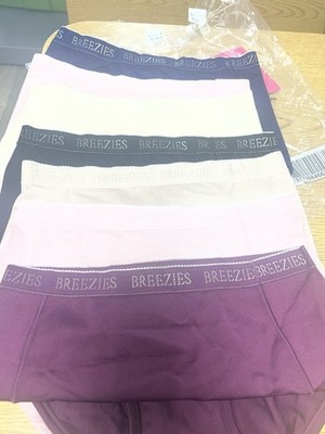 Breezies Set of 7 Nylon Microfiber Full  Brief Panty-Small Basic A287799