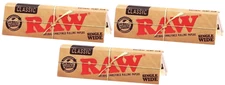 3x Raw Single Wide Classic Rolling Papers 50 LVS/PK 3PKS USA SHIPPED GREAT PRICE