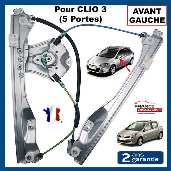 Elektrischer Fensterheber Vorne Links FüR Renault Clio III 5-TüRer Aluminium-image