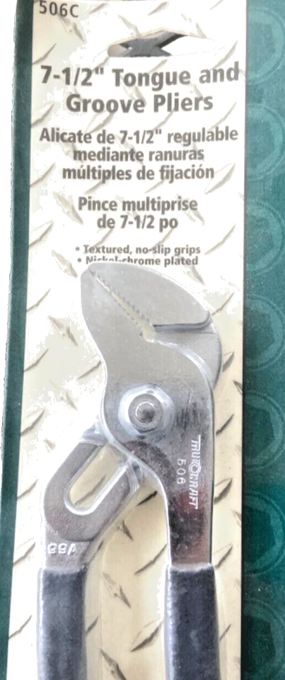 Alicates de lengüeta y ranura TrueCraft de 7-1/2 pulgadas modelo #506 hechos en Japón Foto 2 de 4