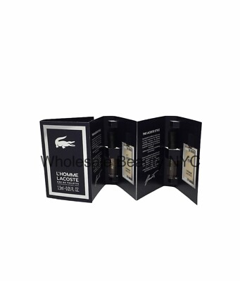 Lot of 3 - L'Homme Lacoste Eau de Toilette Spray Vial - .05 Oz/1.5 ml