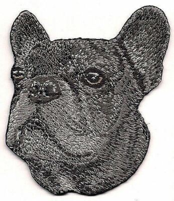 2 3/4'' x 2 3/4'' French Bulldog Breed Portrait Iron On Embroidery Patch