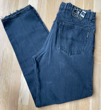 Vintage Lucky Brand Jeans Mens Distressed Black Denim 90s Made in USA 31 x 33.5