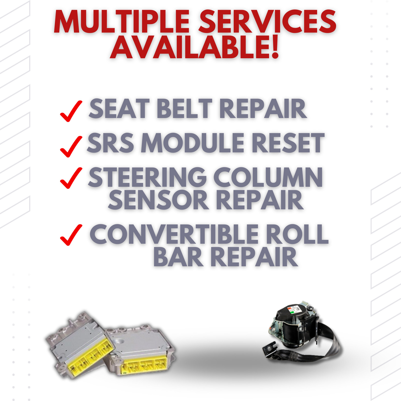 Fits Audi R8 Seat Belt Repair Dual Stage ALL MODELS