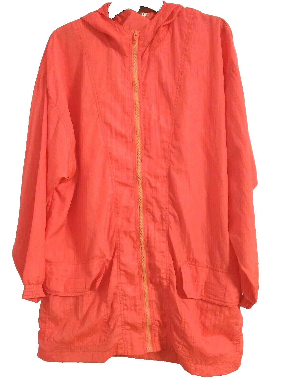 Solare Sporta Windbreaker Jacket Backpack Orange Size Medium Long Sleeve Zip