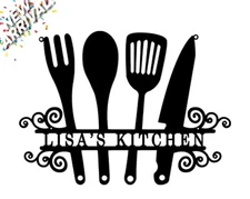 Personalized Kitchen Metal name sign Home Decor Decorative Wall Art Best gift