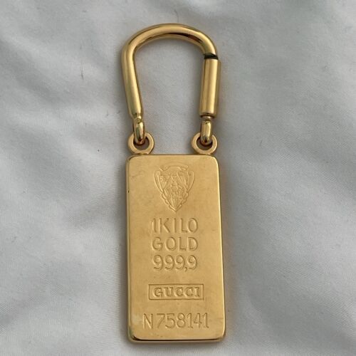 Vtg 1980's Gucci "1 Kilo" Gold Plated Brass Key Ch