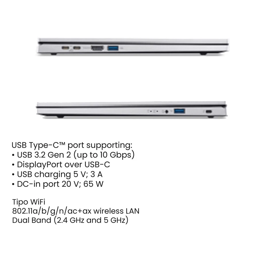 Notebook PC Acer Extensa i5 13420H SSD NVMe 512 GB RAM 16 GB 15,6 FHD Win11 PRO - Immagine 3 di 4