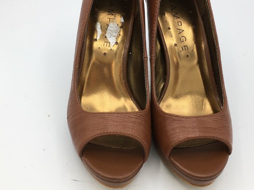 Rampage Favoress 7 M Women Brown 3.5" Heels Peep Toe Shoes - Picture 4 of 4