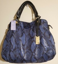 Marc Fisher Blue/Black Snakeskin Printed Satchel Bag RETIRED/EXTREMELY RARE 🔥 