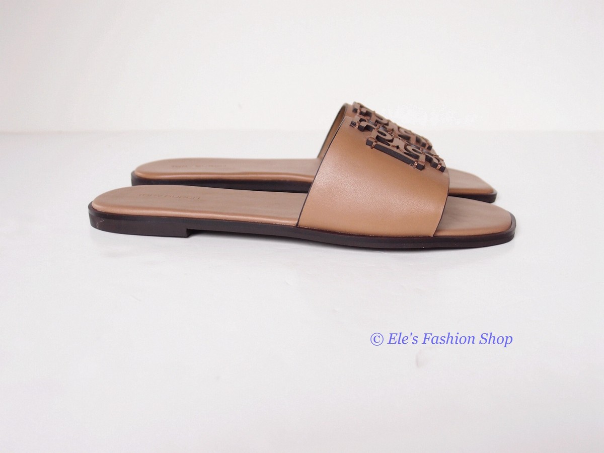 NIB Tory Burch Ines Slide Leather Sandal Almond Flour 6.5 7 7.5 8