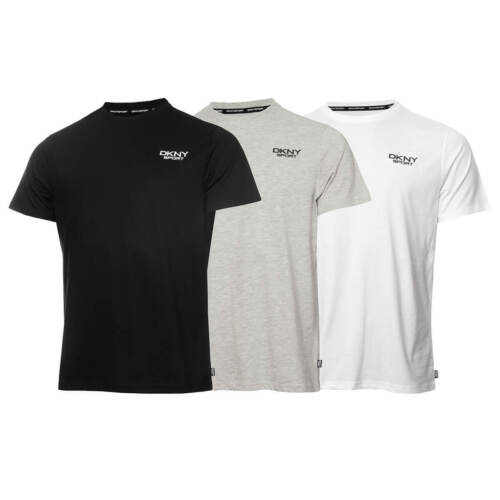 DKNY Men's 3 Pack Embroidered Logo T-Shirt - Black/Silver/White - M | eBay