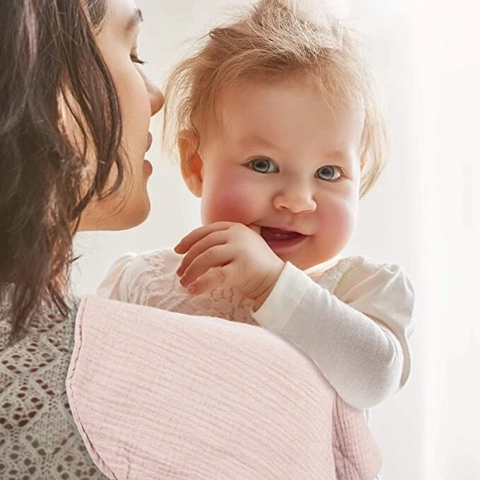 Muslin Bandana Bibs, Neutral Drool Bibs for Boy Girl, Unisex Baby Bibs Soft 8pcs - Image 4 of 4