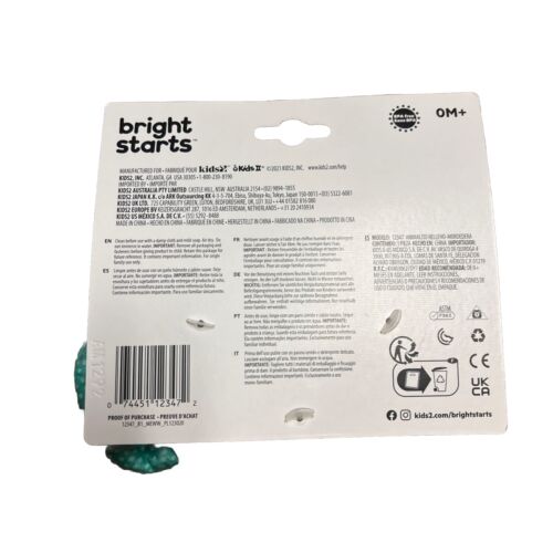 Bright Starts Snuggle Teethe BPA-free Crinkle Teething Plush Baby Toy Elephant - Picture 4 of 4