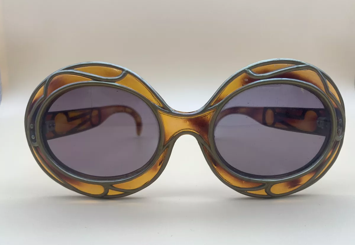 VINTAGE MICHELLE BREVET 1950 S SUNGLASSES STAINED GLASS Made In FRANCE