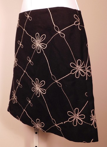 Minifalda de lana bordada negra para mujer FASHIONISTA talla 8 - Imagen 3 de 5