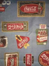 rare coca-cola coke fun fabric 14 x 15 1/2 inch
