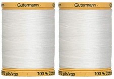 2-Pack - Gutermann Natural Cotton Thread Solids 876 Yards Each - White 800C 5709