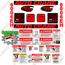 Fits Auto Crane 6006EH Decal Kit Crane Truck Replacement Stickers - CUSTOM RED