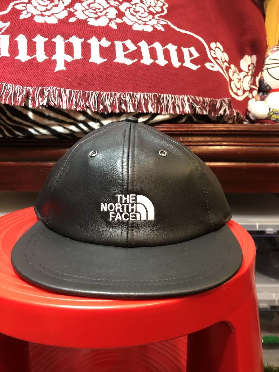 Supreme The North Face Lambskin Leather 6-Panel Cap Black