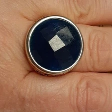 Studio Barse Mixed Metals Sterling Silver Copper Blue Agate Ring Size 8