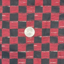 Bloques de tela de tablero de cuadros de colección algodón rural rojo negro 3 yardas x 46