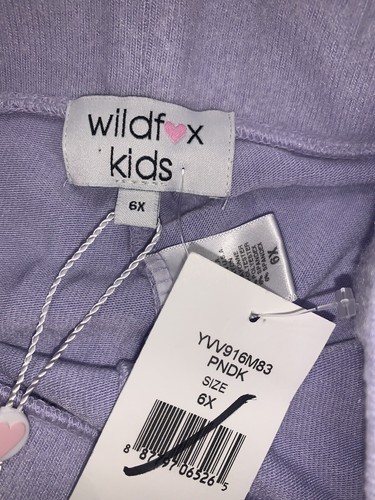 Wildfox Kids Lavender Purple Soft Pants Girls Size 6X NWT Raw Hem USA - Picture 8 of 9