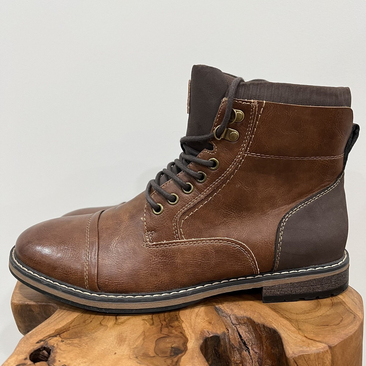 Club Room FREDERICK Leather Boots Mens 10.5 Closed Toe Lace Up Shoes Booties Club Room FREDERICK Leather Boots Mens 10.5 Closed Toe Lace  main image 4