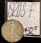 1920-S Silver Walking Liberty Half Dollar Coin (F) Fine Condition. ENN Coins