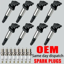 8X OEM Ignition Coil & 8X Spark Plug for BMW 550 545 650 745 750i X5 UF522 UF515