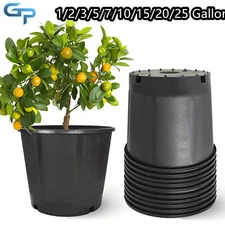 Garden Plant Nutrition Pots Plastic 1/2/3/5/7/10/15/20/25 Gallon Nursery Pots
