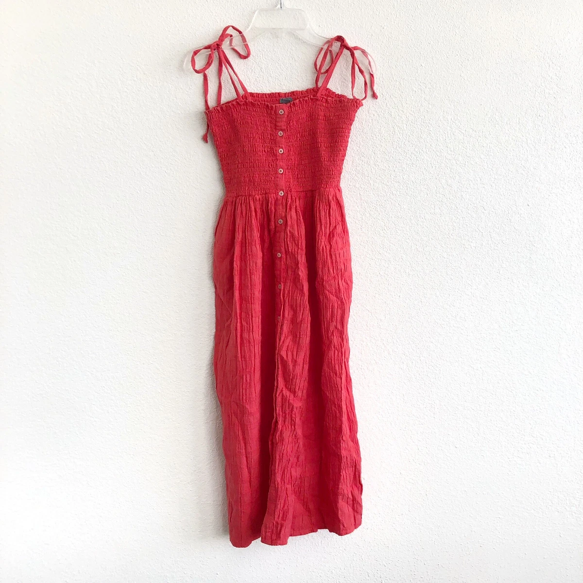 Aerie Smocked Button Down Midi Dress Size XS