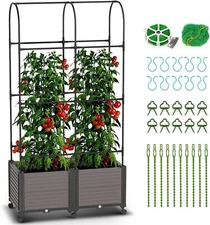 SUNYRISY Raised Garden Bed Planter Boxes & Trellis System-Self Watering Planter