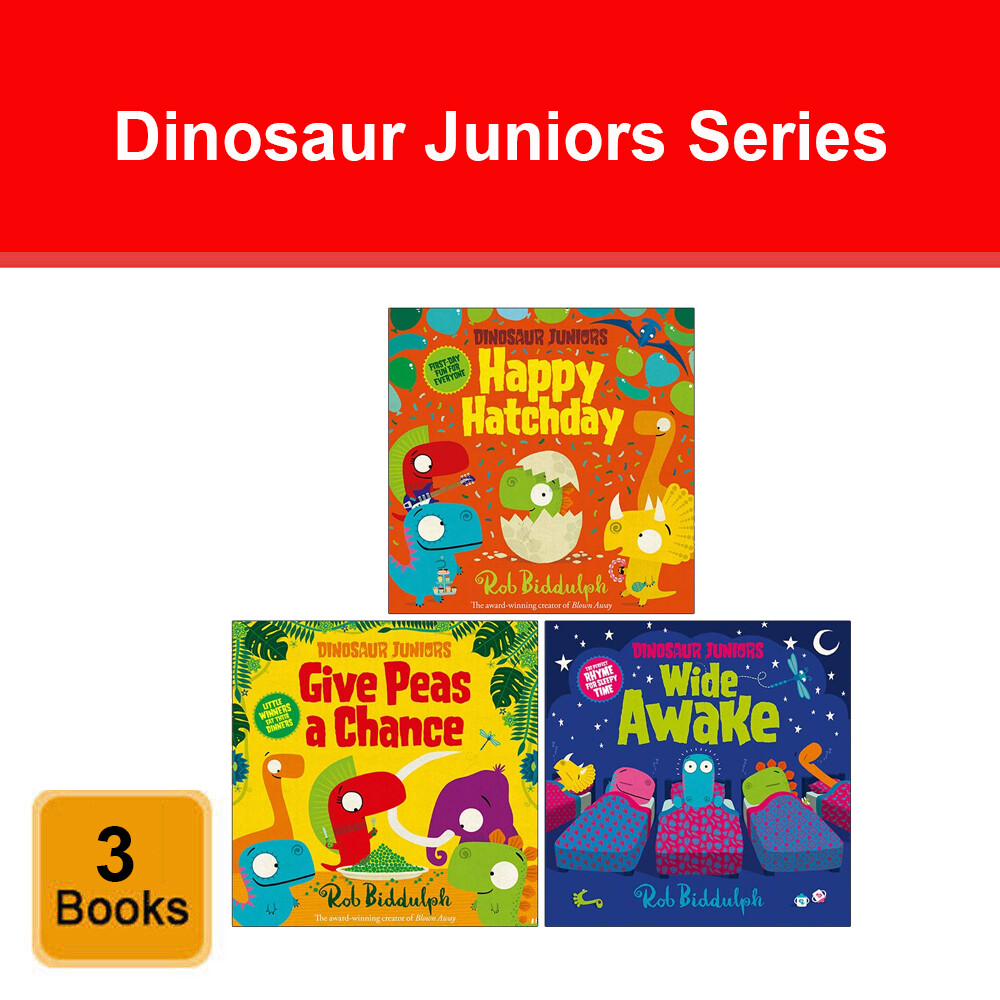 Dinosaur Juniors Series Collection 3 Books Set By Rob Biddulph Happy Hatchday