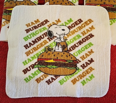 Vtg Lot of 5 Peanuts Snoopy Hamburger Utica J P Stevens Wash