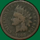 1868 Indian Head Cent Good G Coin, Corrosion #34004
