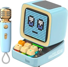 Divoom Ditoo-Mic  Bluetooth Speaker Microphone Karaoke Retro Pixel Art Game Blue