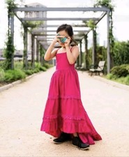 Vestido Belle & Kai Niñas Callia Alto-Bajo Rasperry Talla 10 Nuevo con Etiquetas Playa Vacaciones Crucero