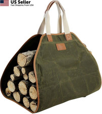 INNO STAGE Waxed Canvas Wood Carrier for Firewood, 44" L L x 21" W, Green
