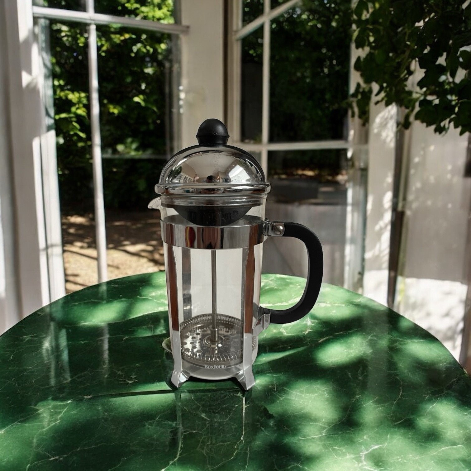 Bonjour 10" Black Stainless Steel Coffee Pot Coffee Maker