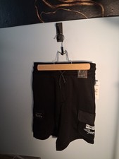 Southpole boys Black Cargo Sweat Shorts Drawstring Pockets Size 10/12