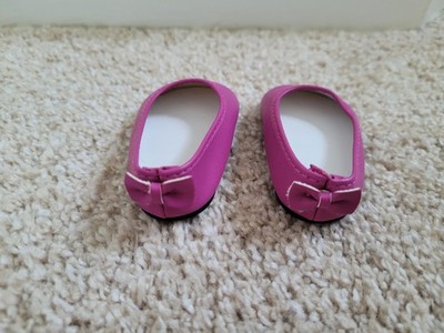 American Girl Doll Sweet Sugar Shoes Only Magenta Pink Fushia Flats Bows NM