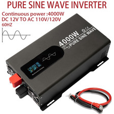 DC 12V To AC 110V 120V 4000W 8000W Pure Sine Wave Power Inverter Converter LCD
