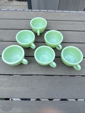 6 Jadeite Fire King Cups