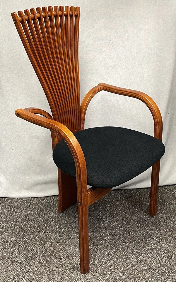 丹麦现代柚木扇背 TOTEM 餐椅 Torstein Nilsen Westnofa MCM 著 — 第 2/4 张图片